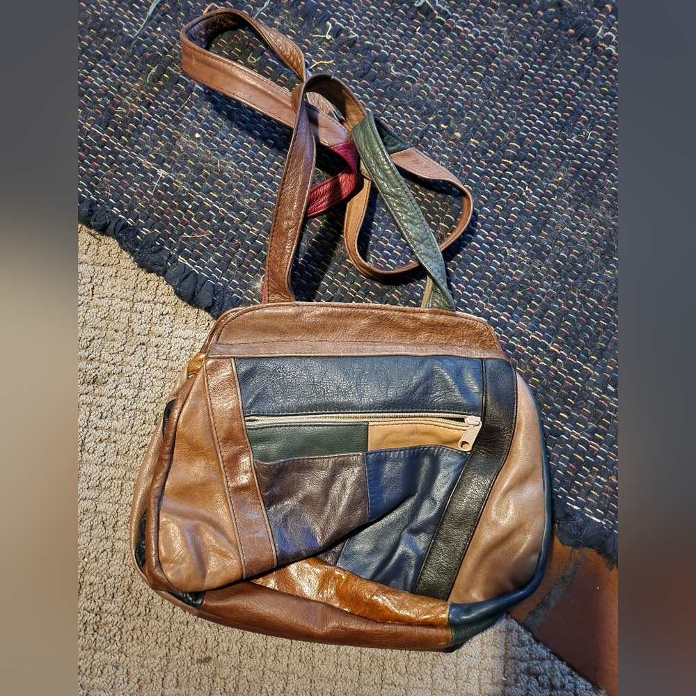 Leather patchwork bag - Picture 2 of 7